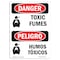 Signmission OSHA Sign, 10" Height, Rigid Plastic, Toxic Fumes, Bilingual Spanish, VS-1725 OS-DS-P-710-VS-1725 - alternate 1